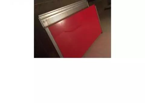 Red glass desk